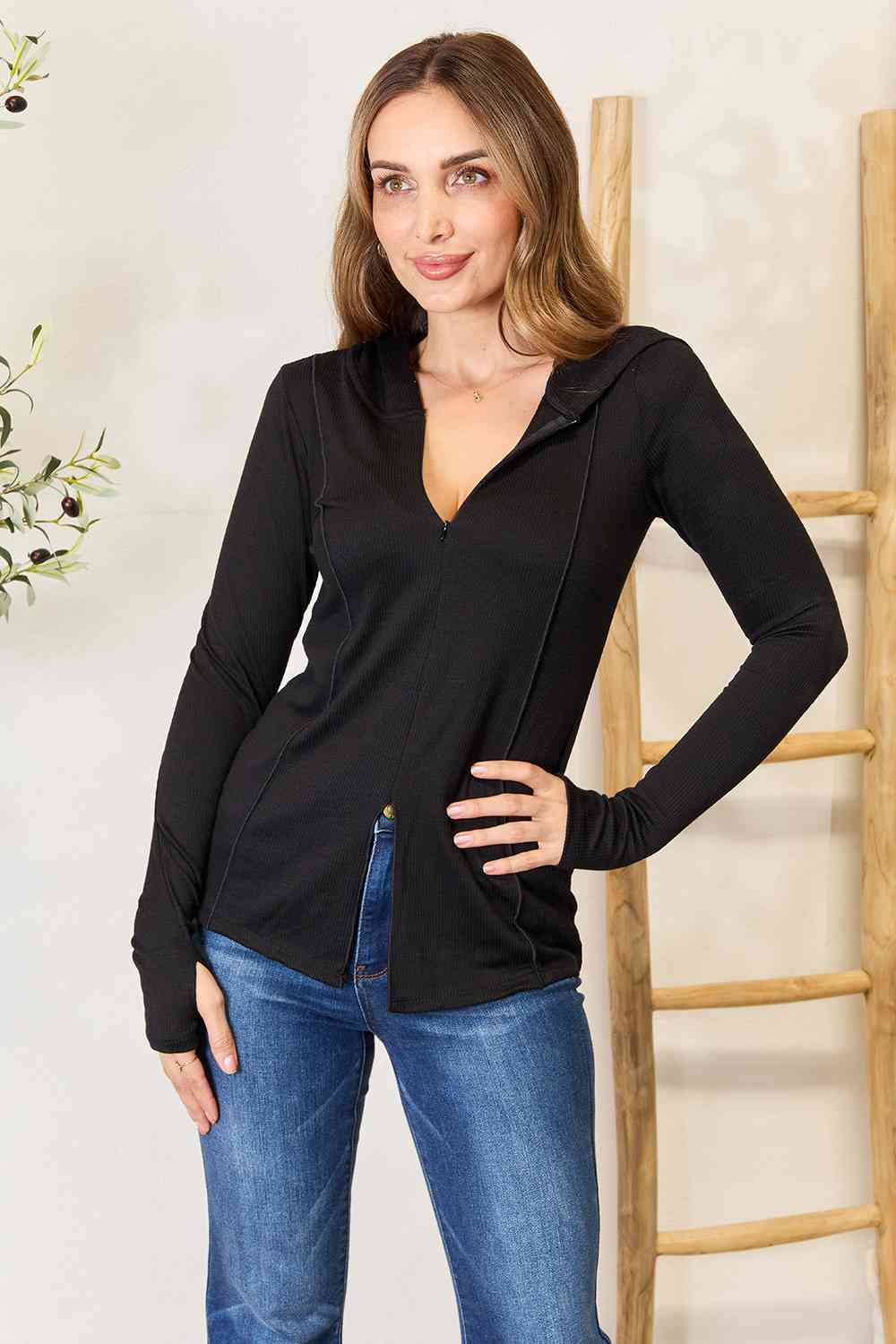 Harmony Exposed Seam Long Sleeve Hoodie