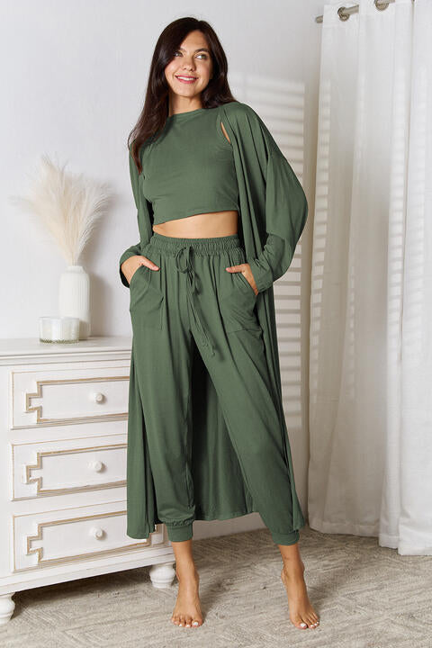 Savannah Tank, Pants, Cardigan Set