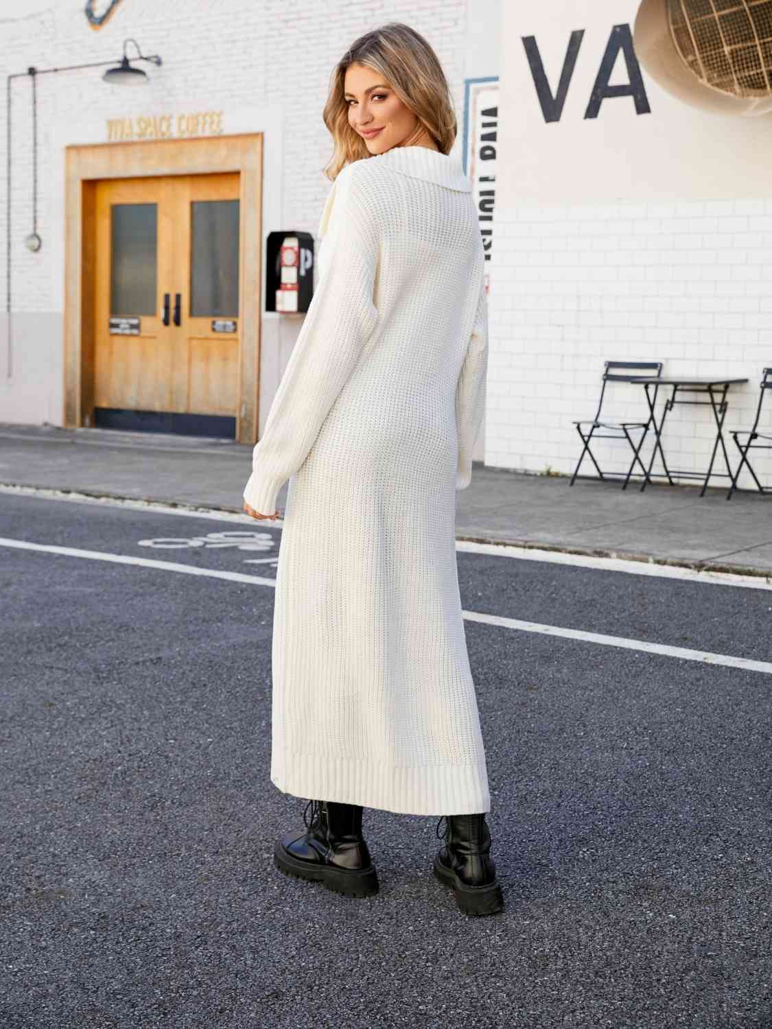 Harmony Collared Open Front Duster Cardigan