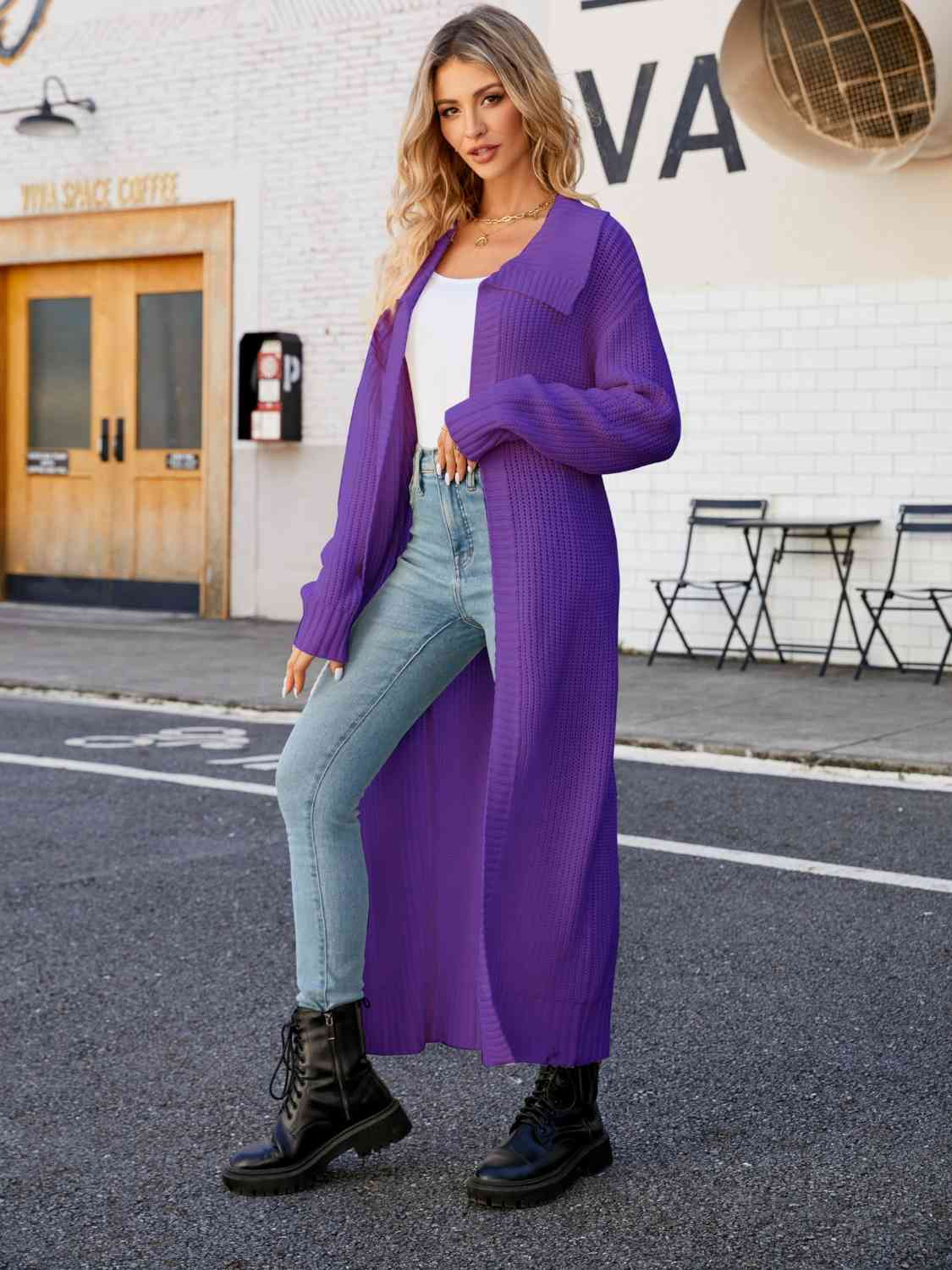 Harmony Collared Open Front Duster Cardigan
