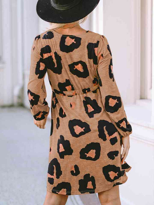 Zoey Round Neck Long Sleeve Button-Up Dress