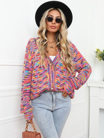 Amber Button Up Dropped Shoulder Cardigan