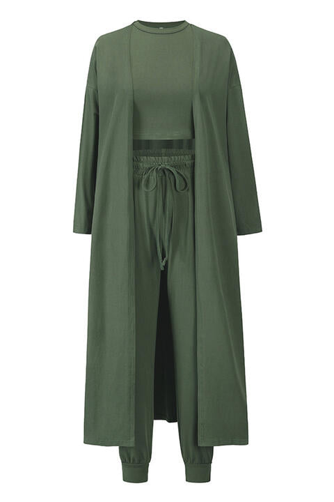 Savannah Tank, Pants, Cardigan Set