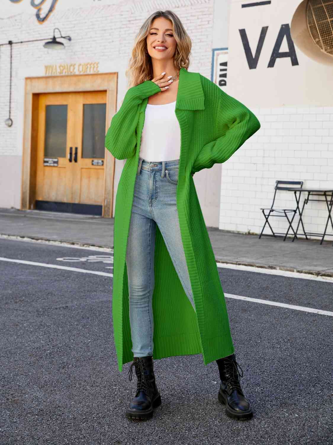 Harmony Collared Open Front Duster Cardigan