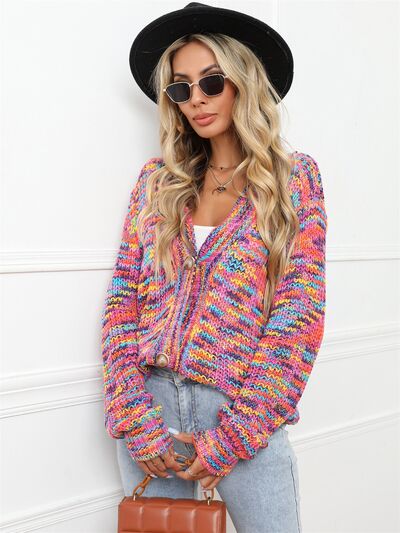 Amber Button Up Dropped Shoulder Cardigan