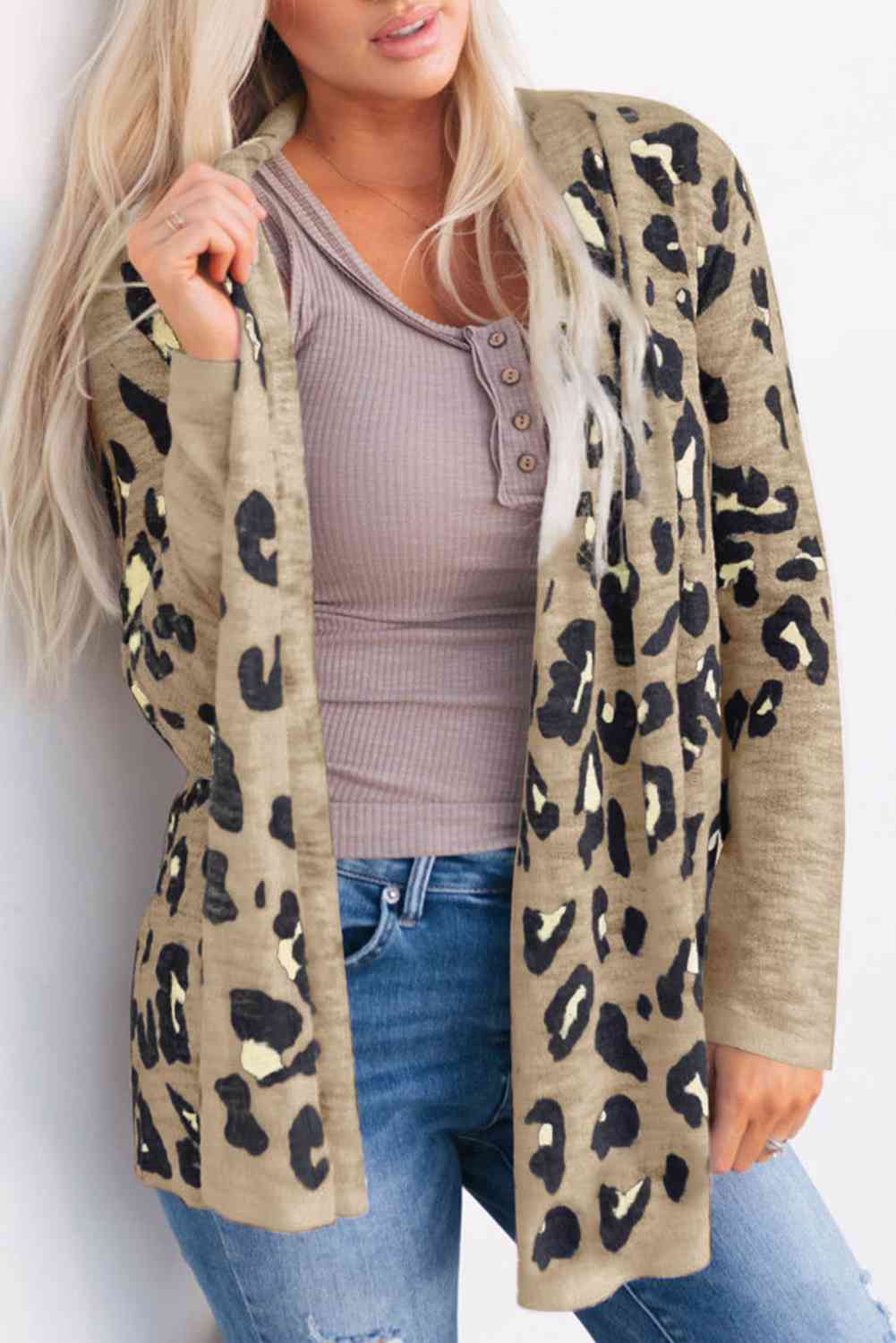 Zoe Animal Print Long Sleeve Cardigan