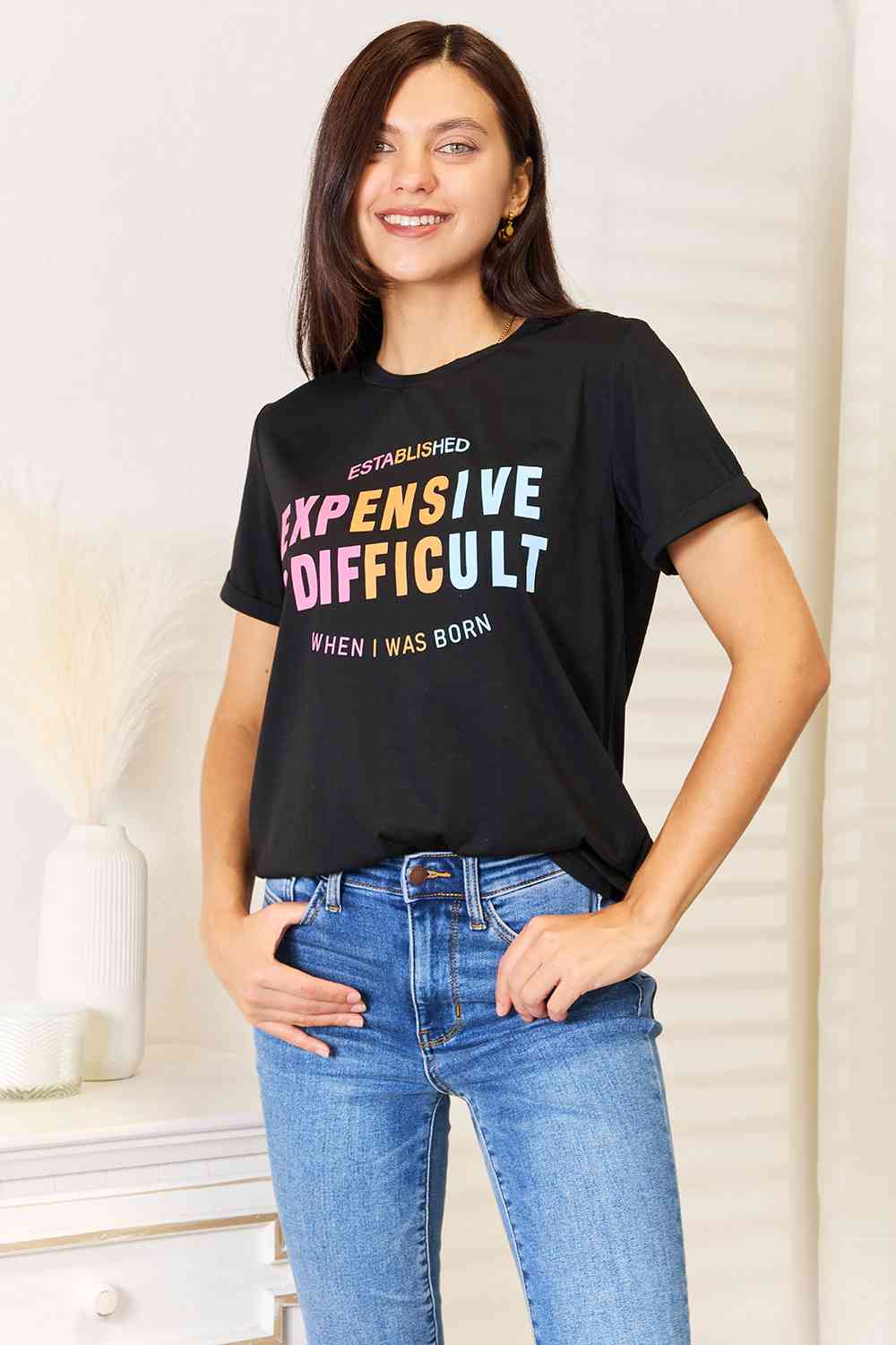 Established Graphic Cuffed Sleeve T-Shirt