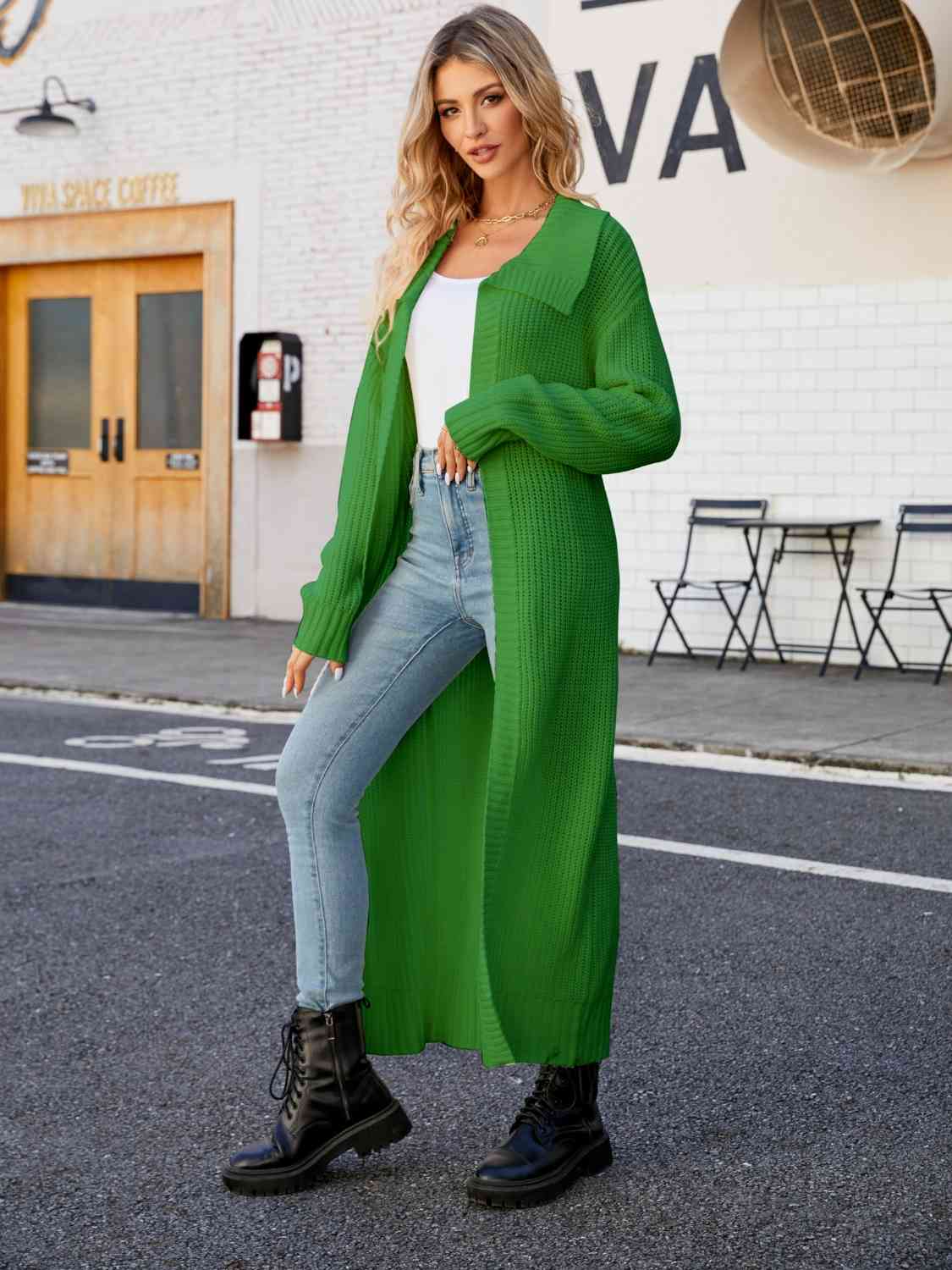 Harmony Collared Open Front Duster Cardigan