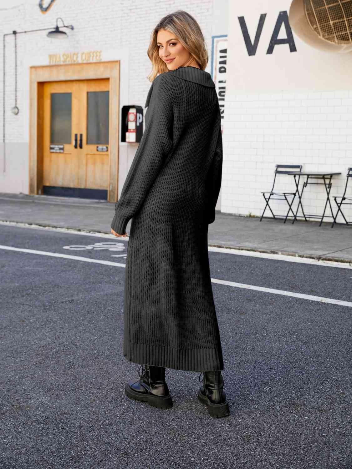 Harmony Collared Open Front Duster Cardigan