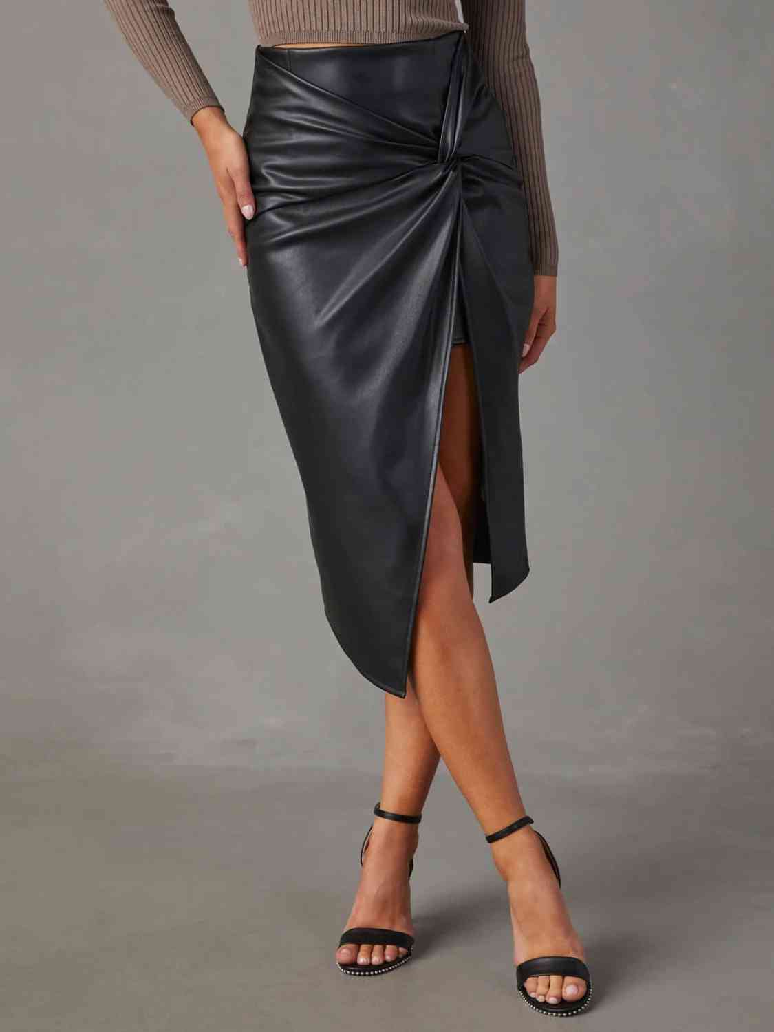 Hadley Twist Detail High Waist Skirt