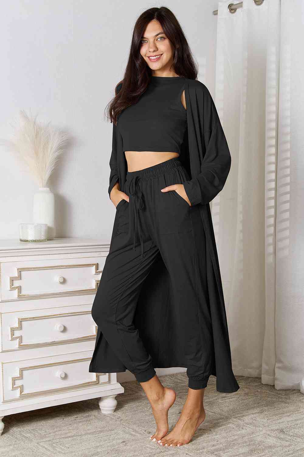 Savannah Tank, Pants, Cardigan Set