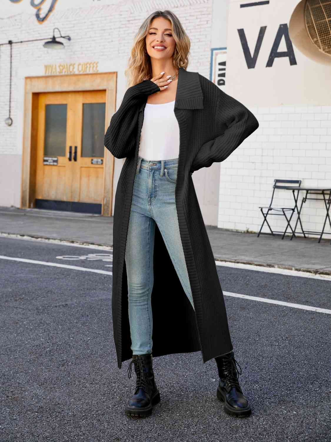 Harmony Collared Open Front Duster Cardigan