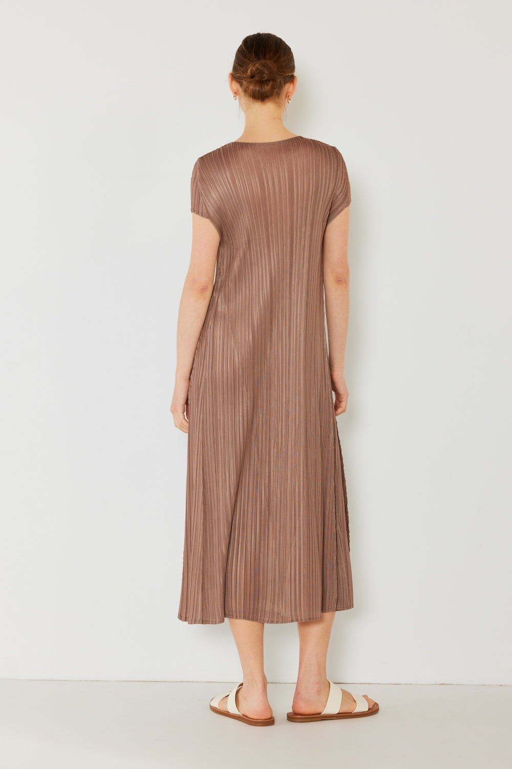 Mary Pleated Cap Sleeve A-Line Dress