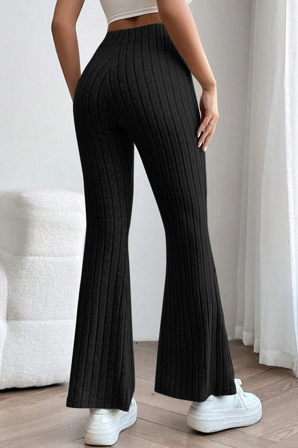 Niki Ribbed High Waist Flare Pants