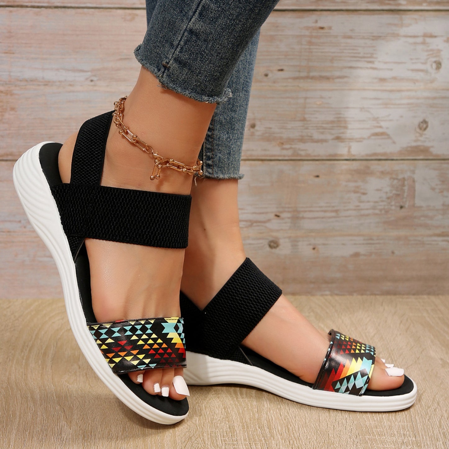 Arena Open Toe Low Heel Sandals