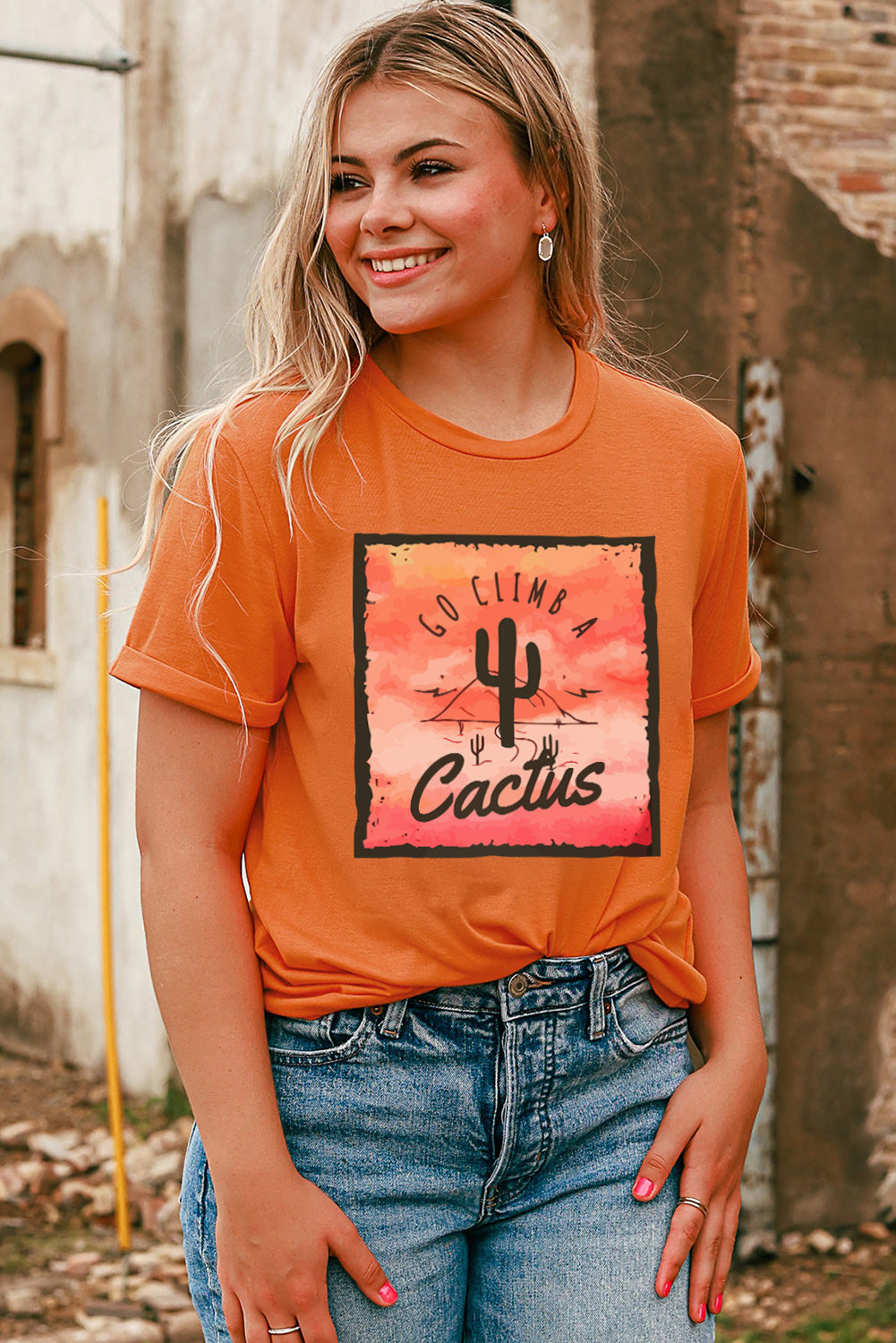 Go Climb A Cactus Graphic Tee Shirt