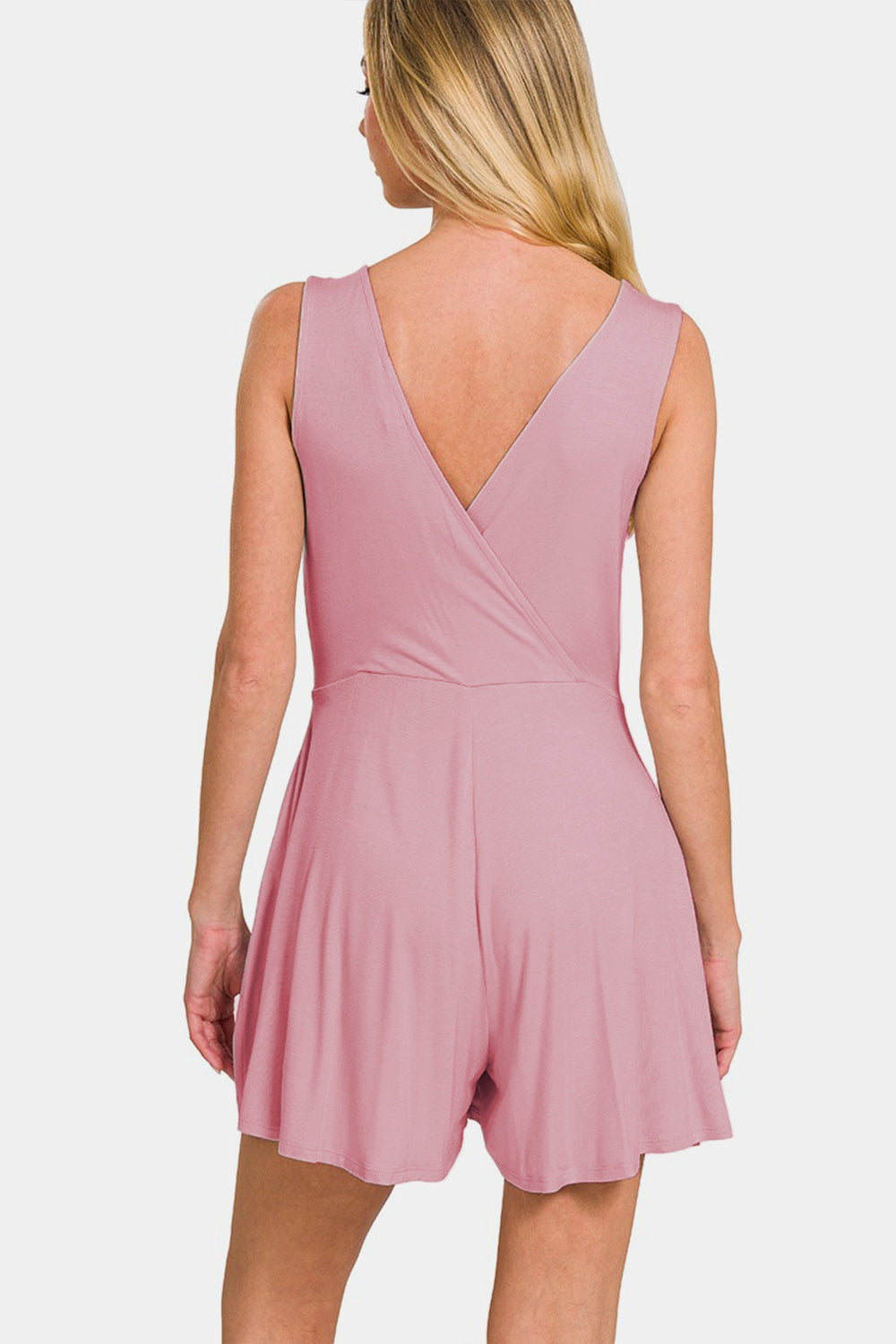 Dannie Surplice Neckline Sleeveless Romper