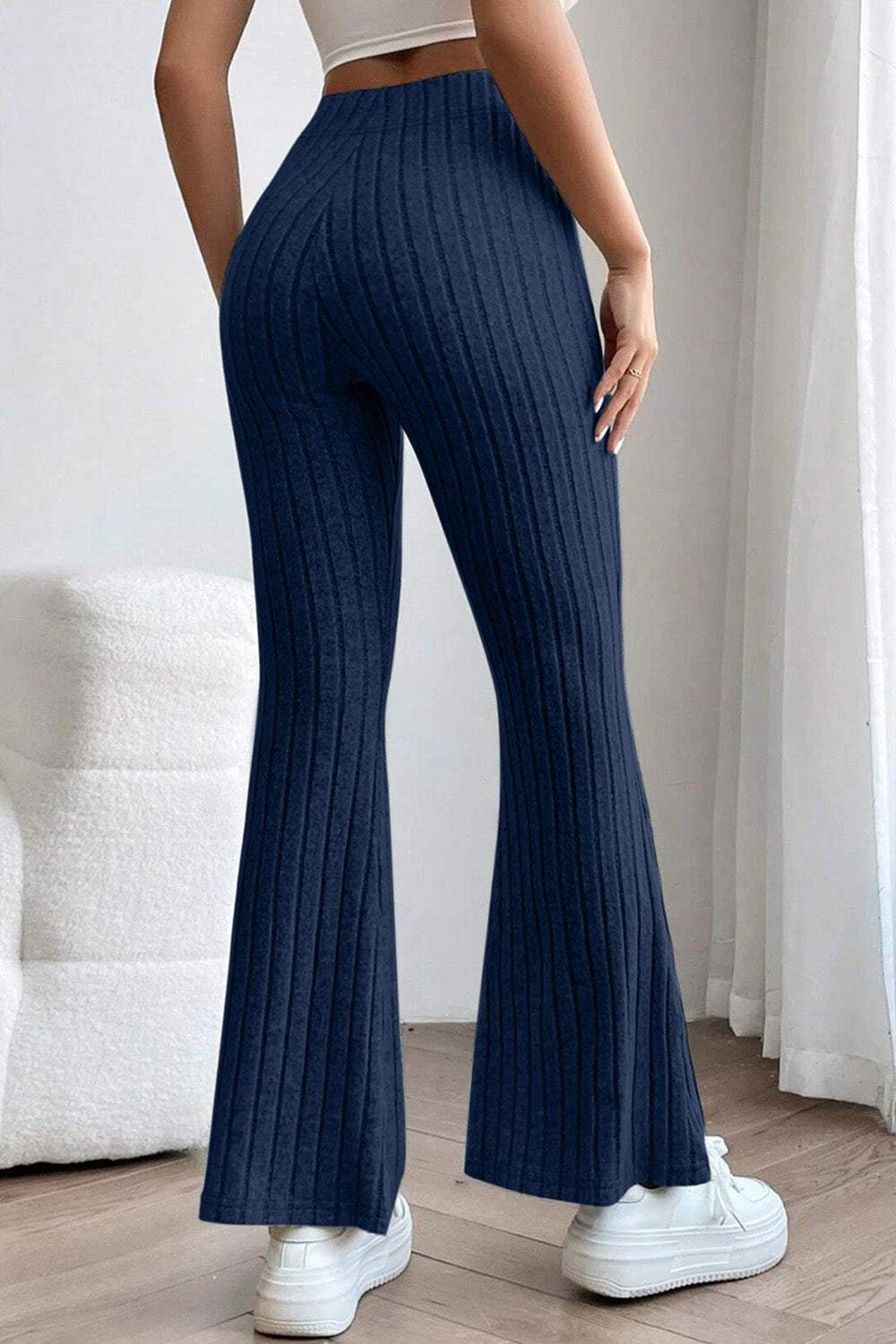 Niki Ribbed High Waist Flare Pants