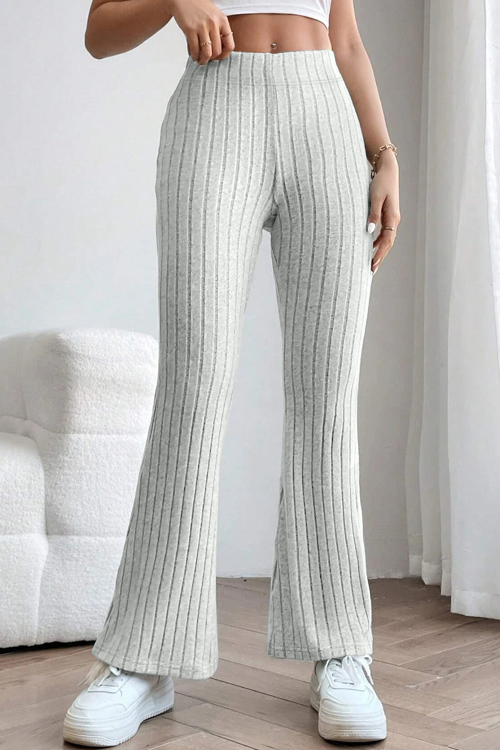 Niki Ribbed High Waist Flare Pants