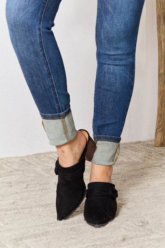 Corp Pointed-Toe Braided Trim Mules