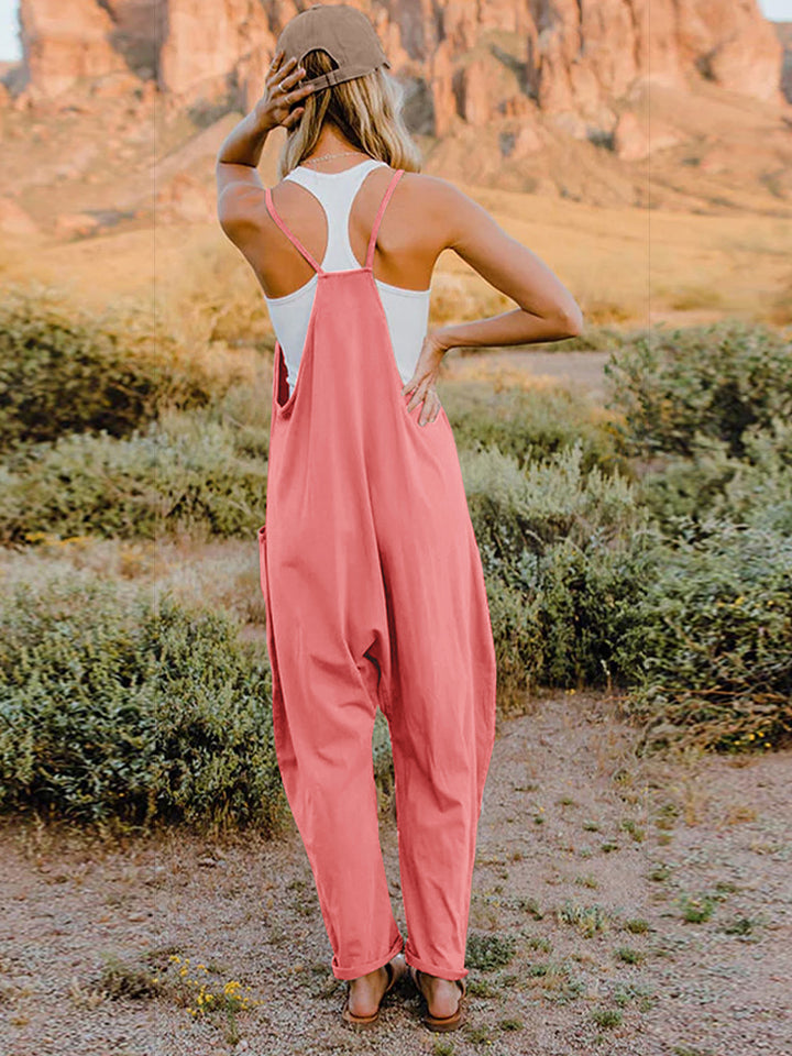 Sierra Sleeveless V-Neck Pocketed Jumpsuit