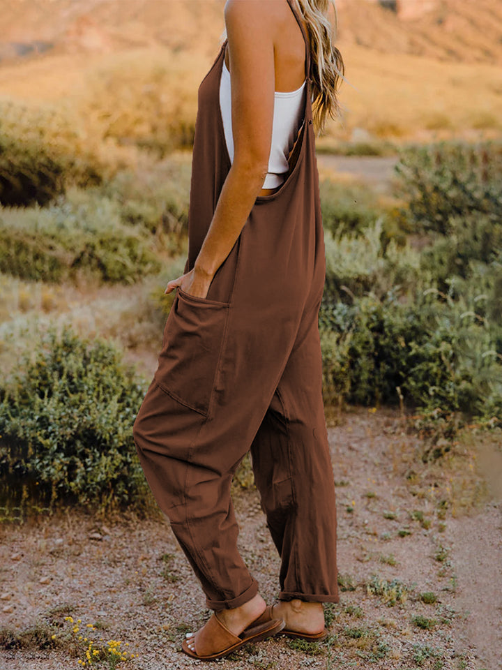 Sierra Sleeveless V-Neck Pocketed Jumpsuit