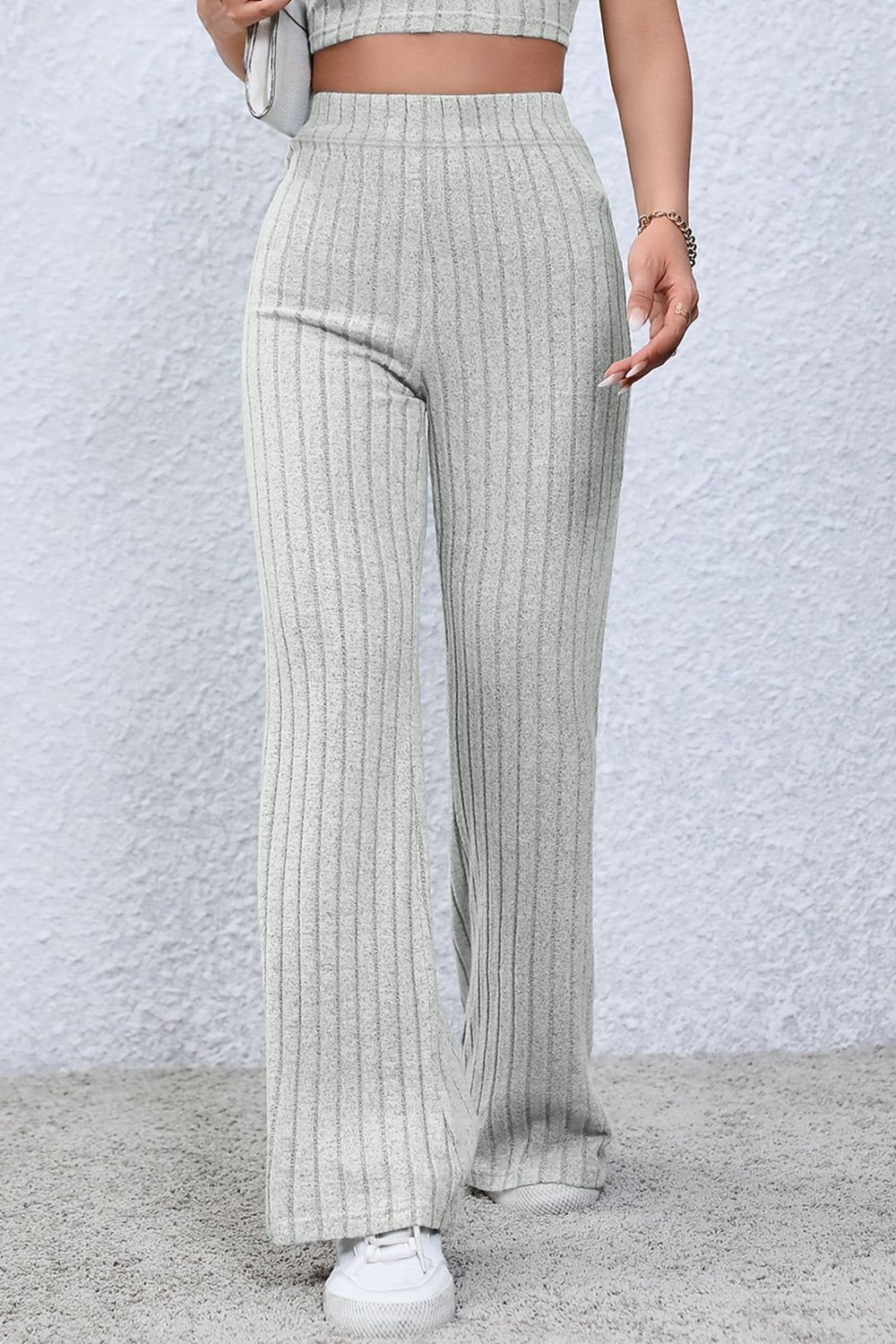 Niki Ribbed High Waist Flare Pants