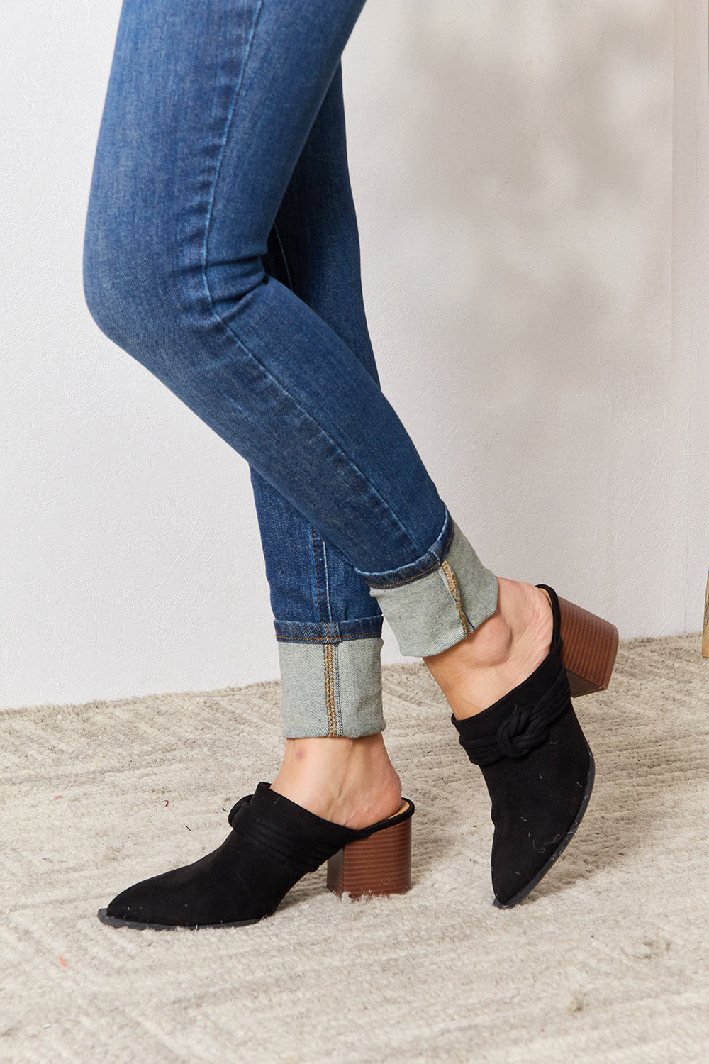 Corp Pointed-Toe Braided Trim Mules