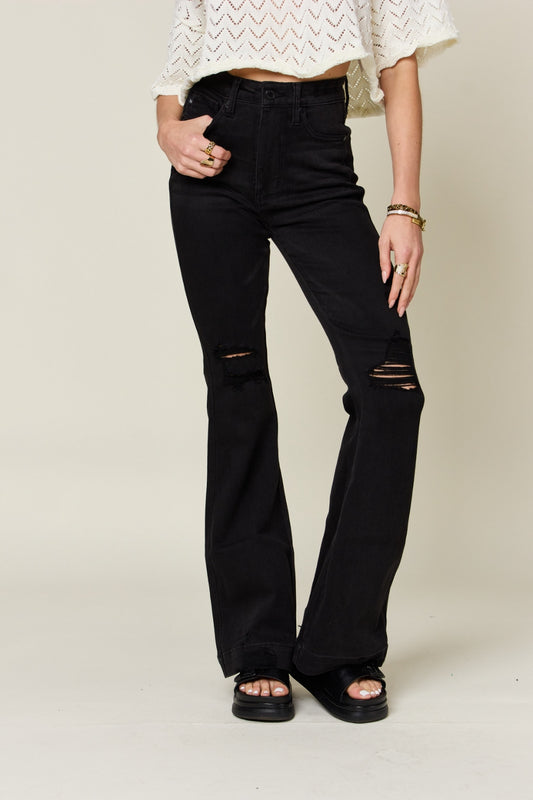 Judy Blue High Waist Distressed Flare Jeans