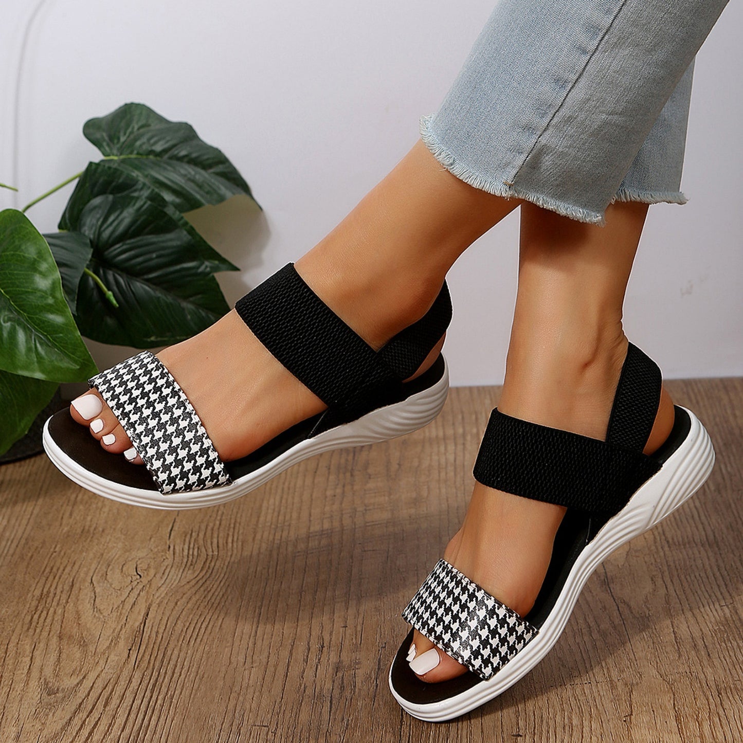 Arena Open Toe Low Heel Sandals