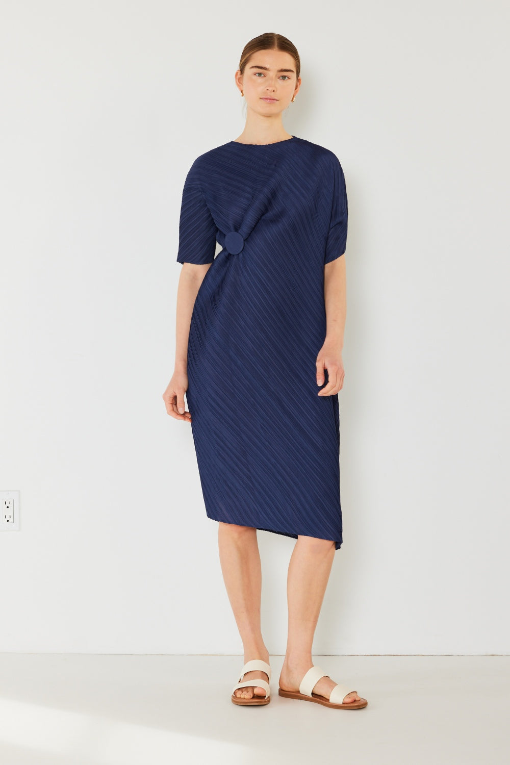 Marina Pleated Dolman Sleeve Dress