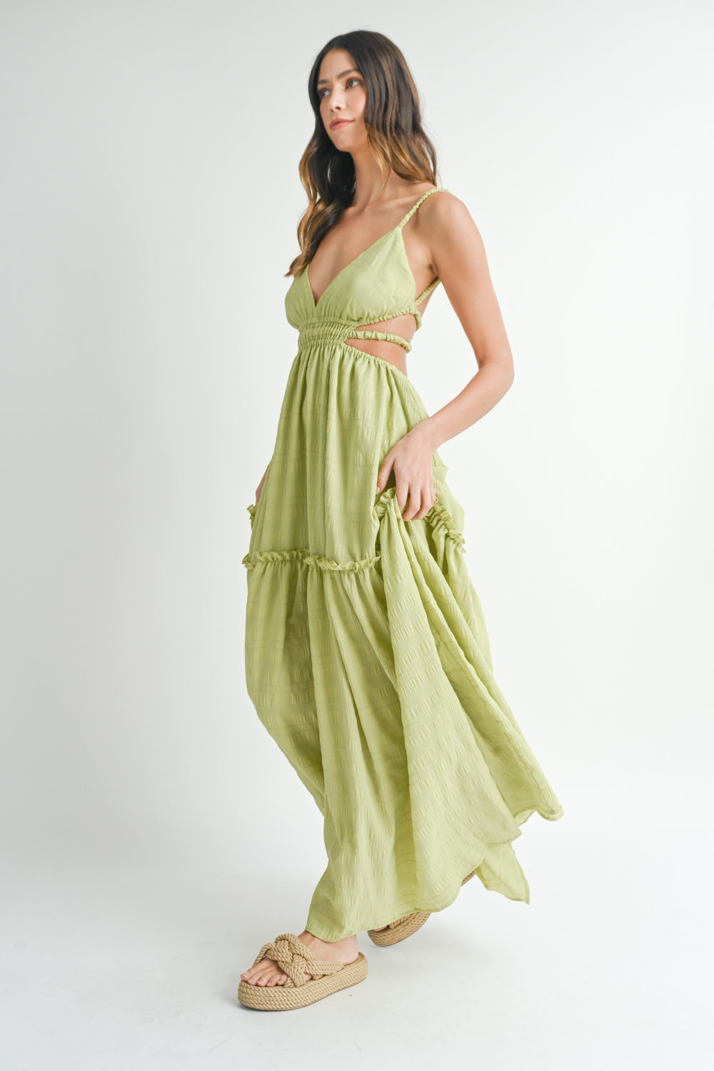 Massie Cutout Waist Backless Maxi Dress