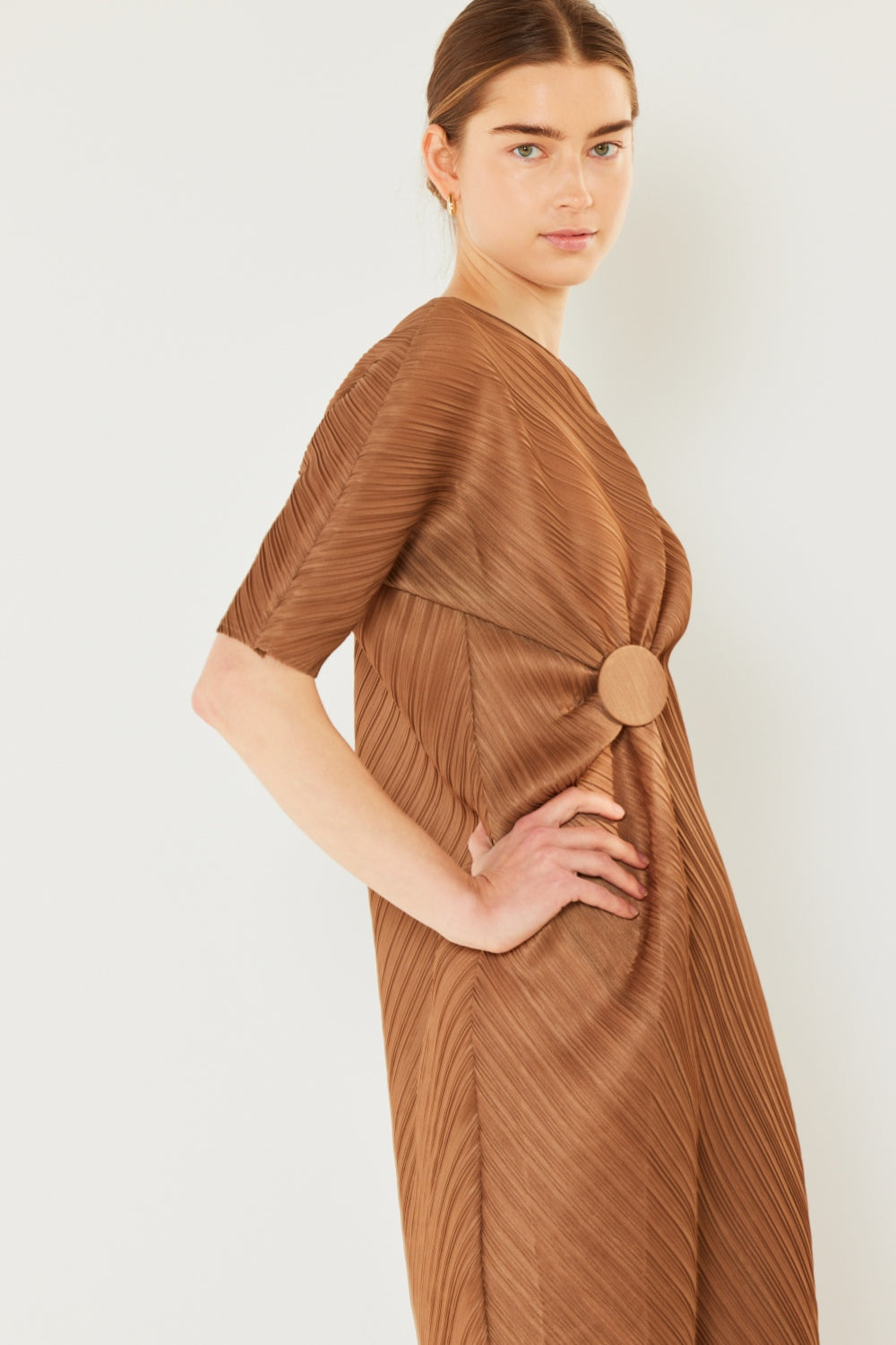 Marina Pleated Dolman Sleeve Dress