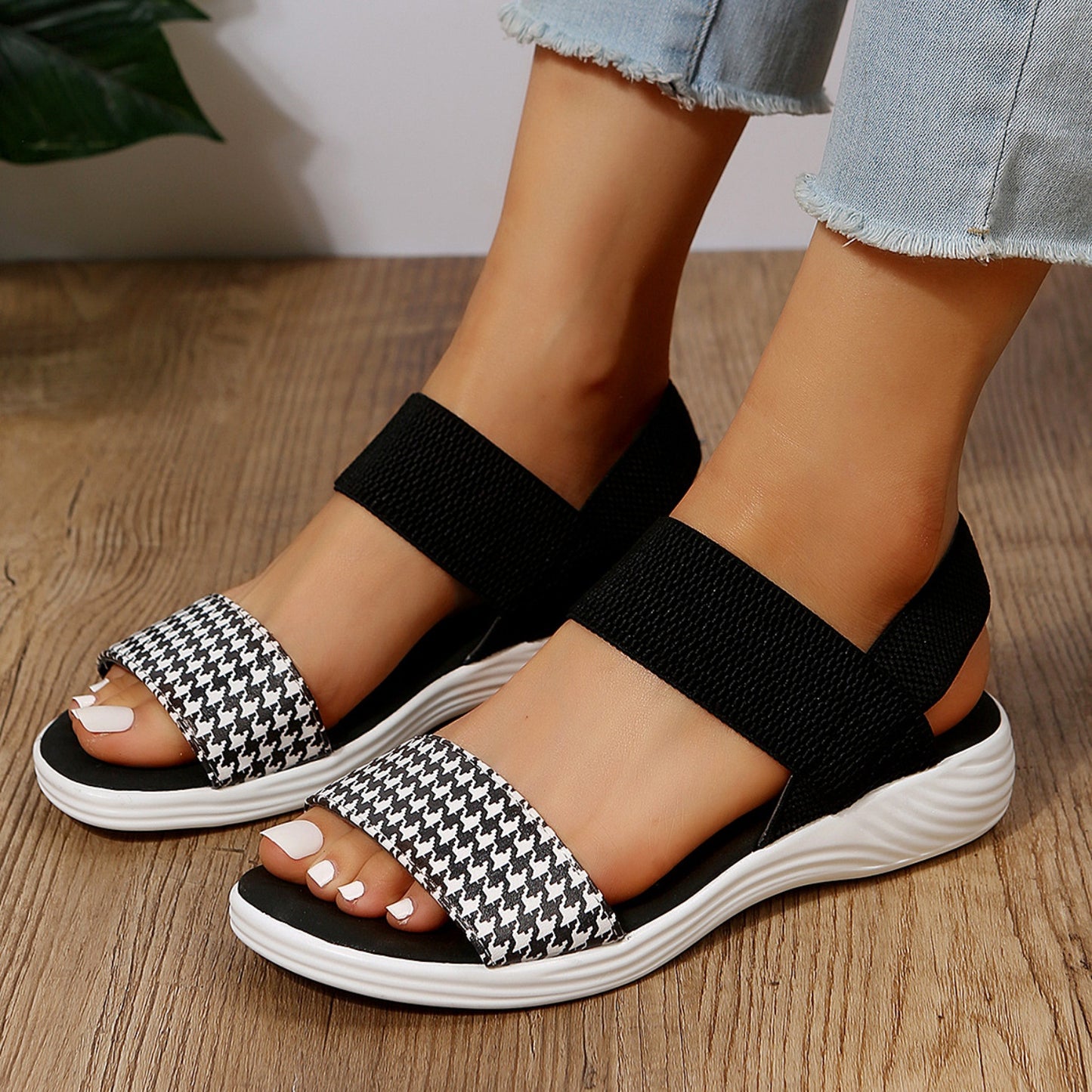 Arena Open Toe Low Heel Sandals