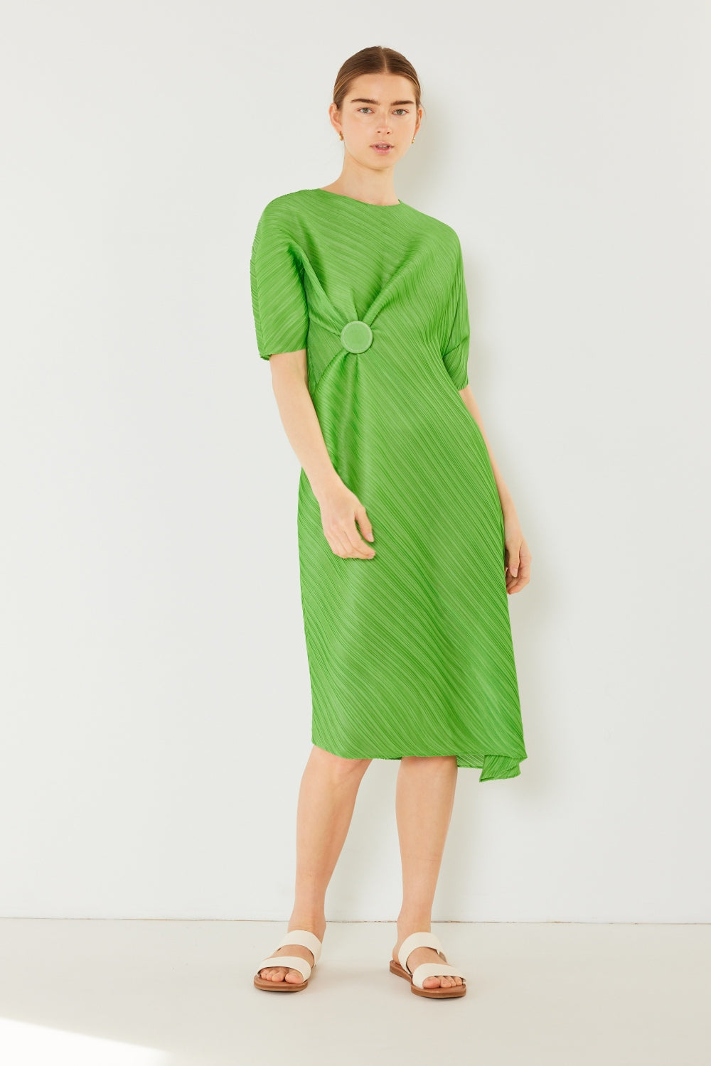 Marina Pleated Dolman Sleeve Dress