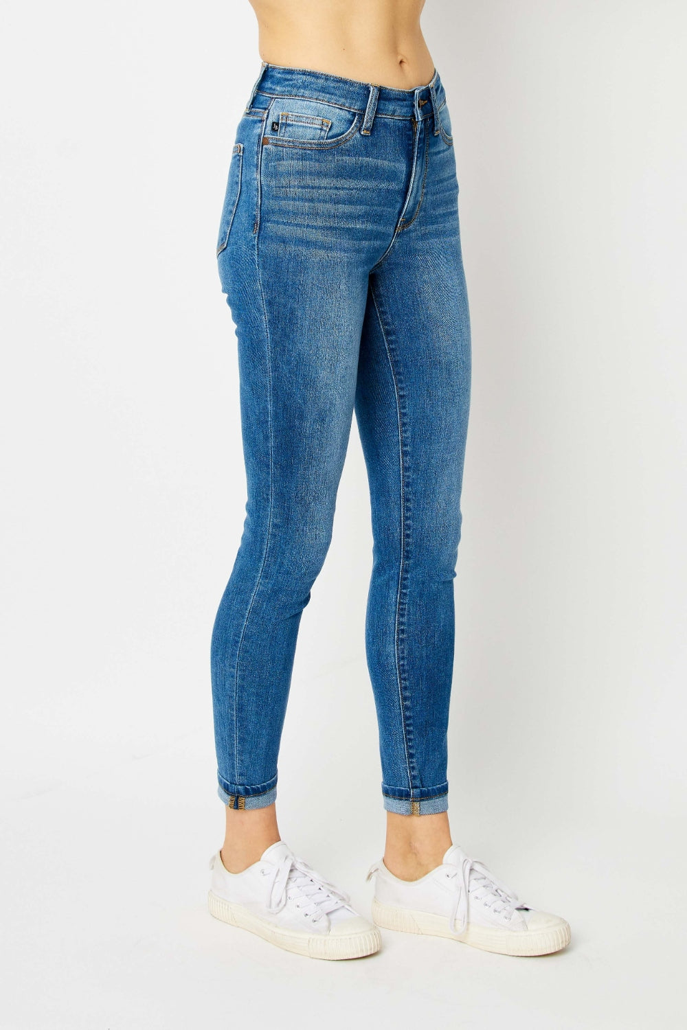 Judy Blue Cuffed Hem Low Waist Skinny Jeans