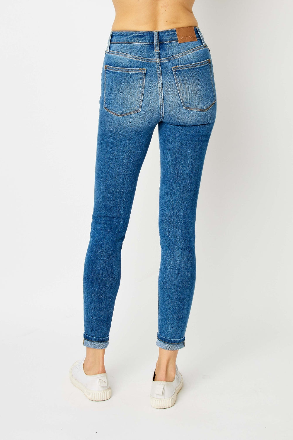 Judy Blue Cuffed Hem Low Waist Skinny Jeans