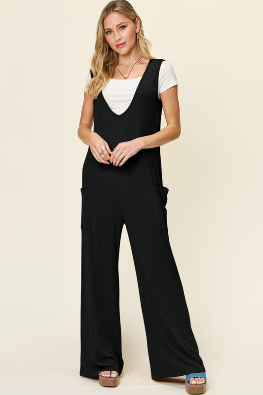 Aspen Sleeveless Wide Leg Jumpsuit with Pockets