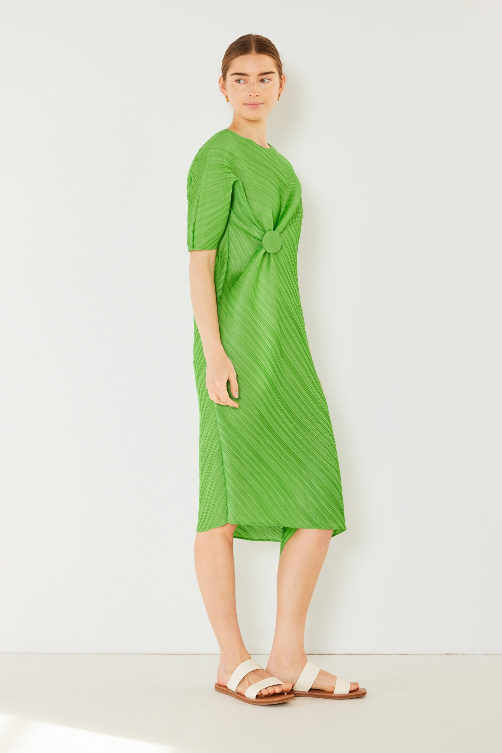 Marina Pleated Dolman Sleeve Dress