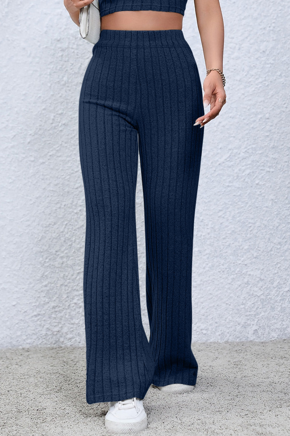 Niki Ribbed High Waist Flare Pants