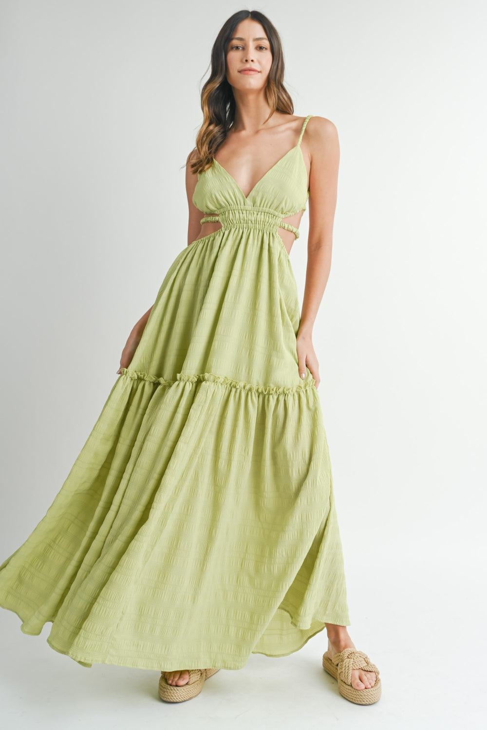 Massie Cutout Waist Backless Maxi Dress