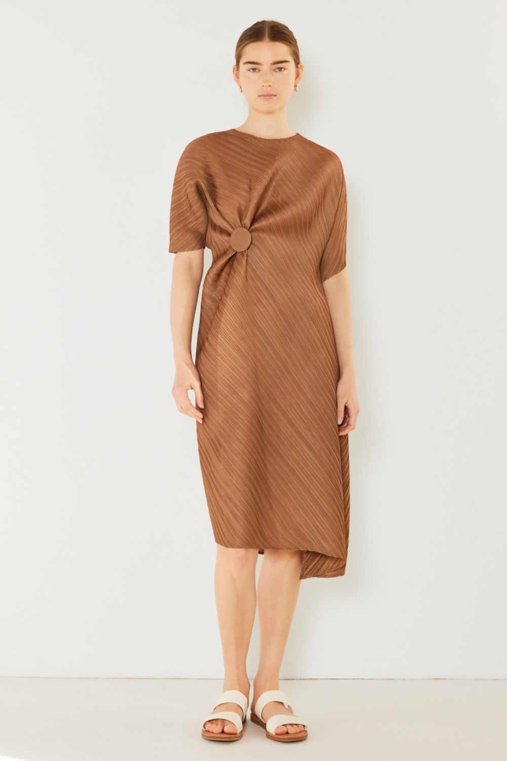 Marina Pleated Dolman Sleeve Dress