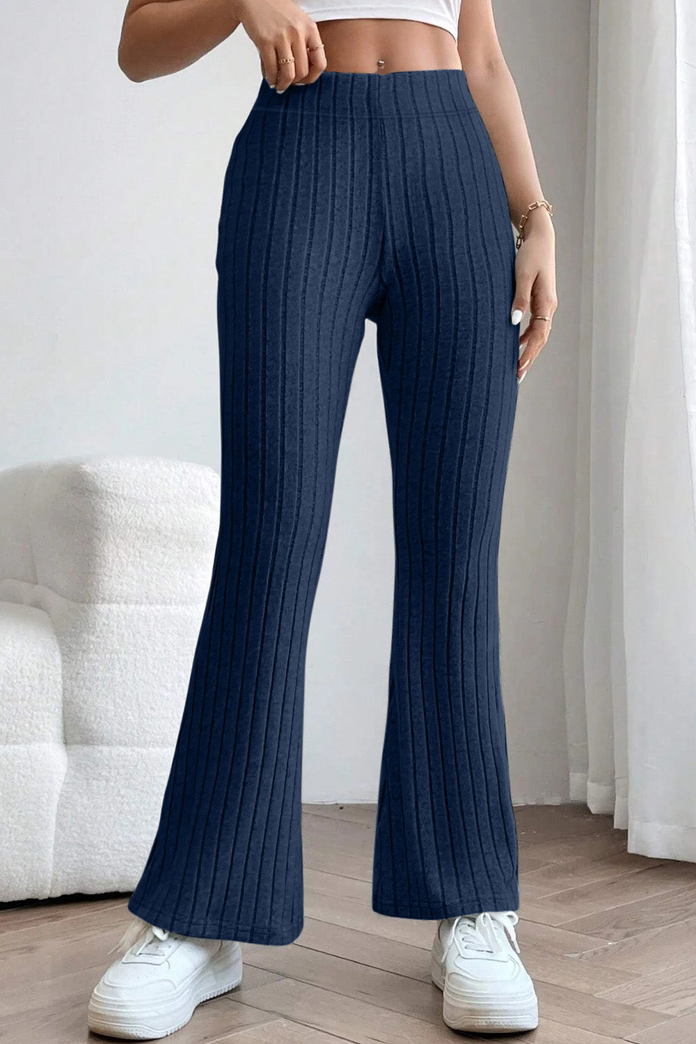 Niki Ribbed High Waist Flare Pants