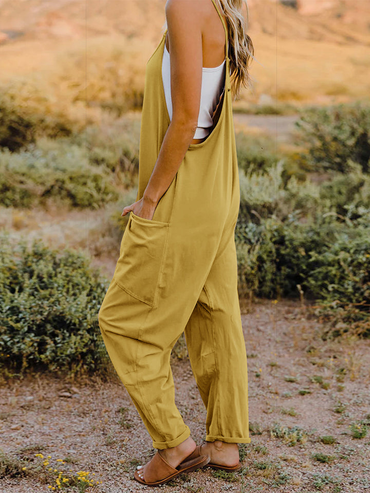 Sierra Sleeveless V-Neck Pocketed Jumpsuit