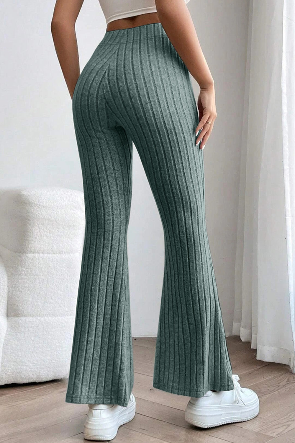 Niki Ribbed High Waist Flare Pants