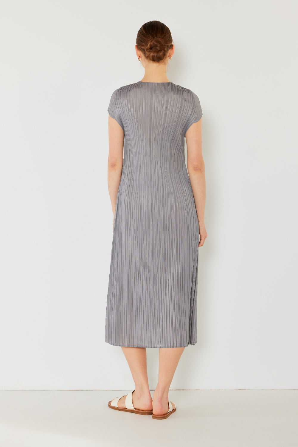 Mary Pleated Cap Sleeve A-Line Dress