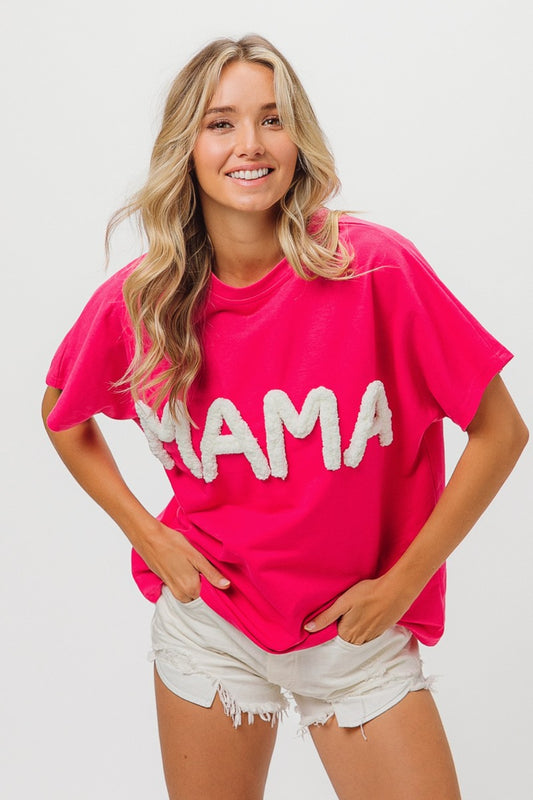 Mama Round Neck Short Sleeve T-Shirt