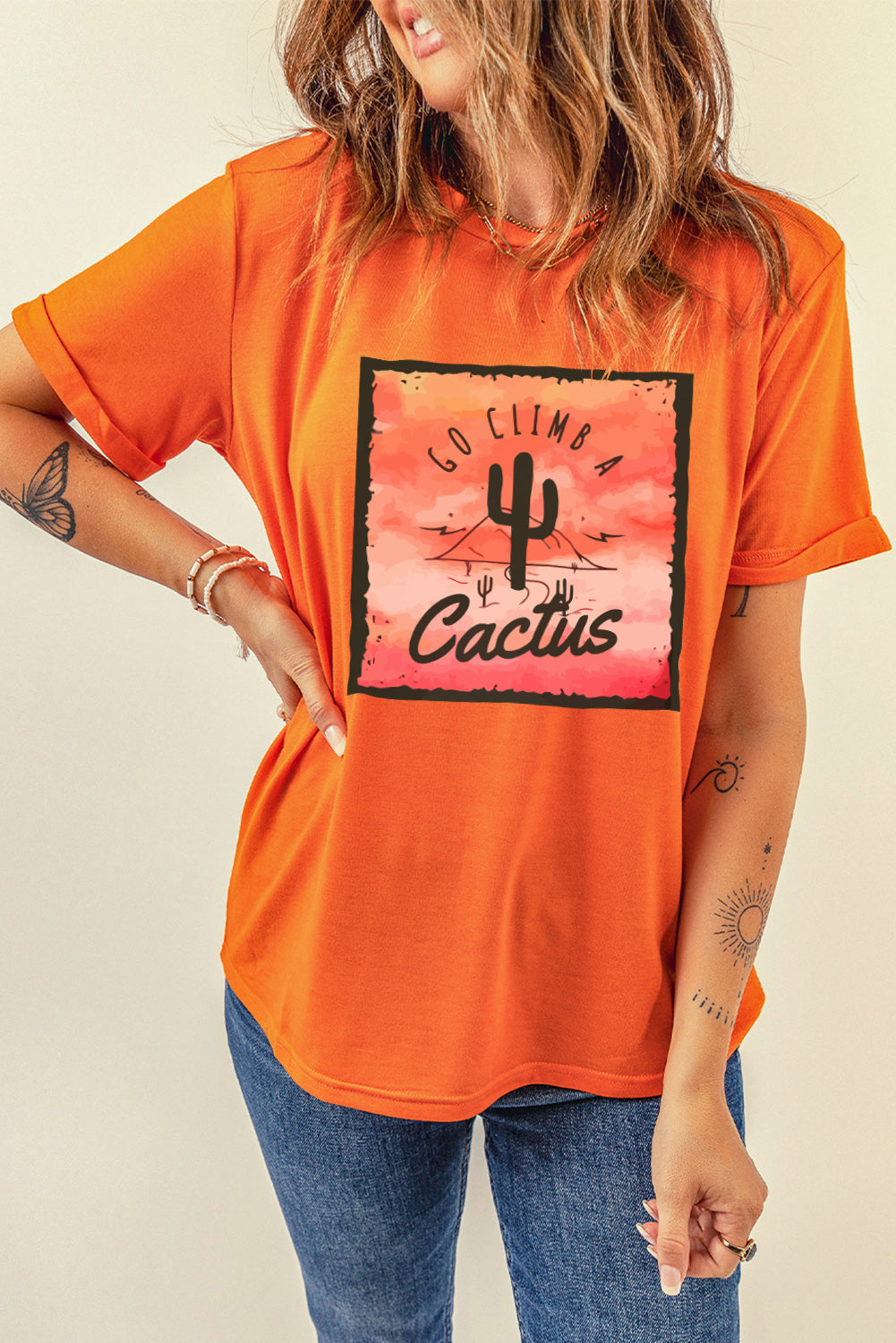 Go Climb A Cactus Graphic Tee Shirt