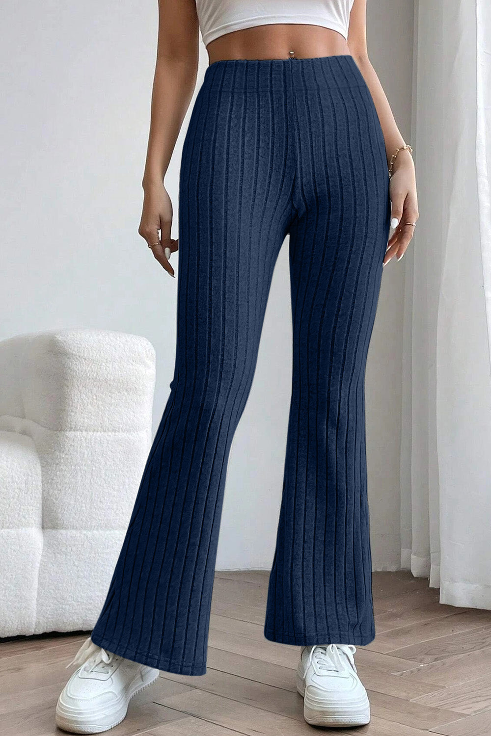 Niki Ribbed High Waist Flare Pants