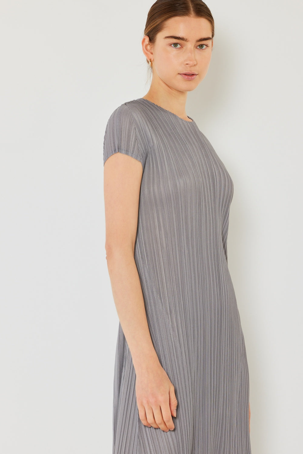 Mary Pleated Cap Sleeve A-Line Dress